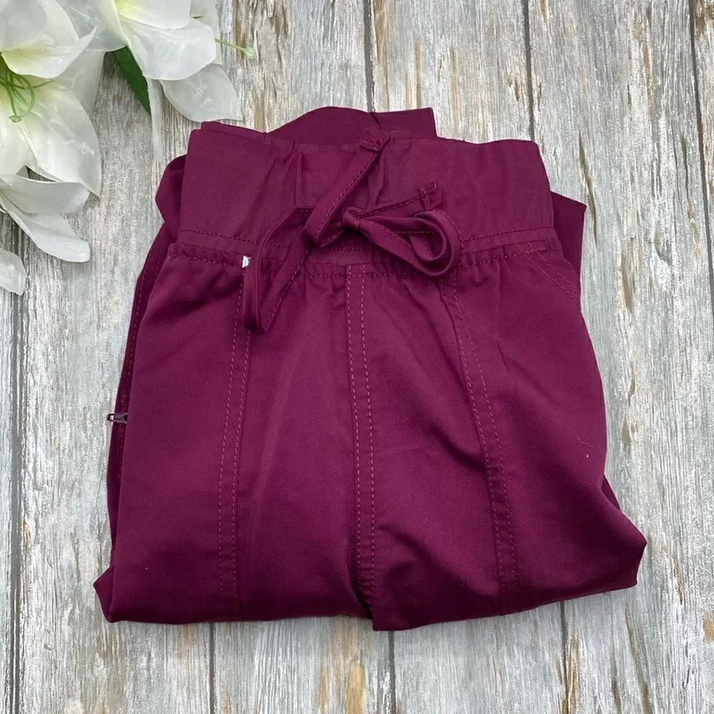 Ultimate Stretch Twill Yoga Drawstring Cargo Jogger Scrub Pants XS